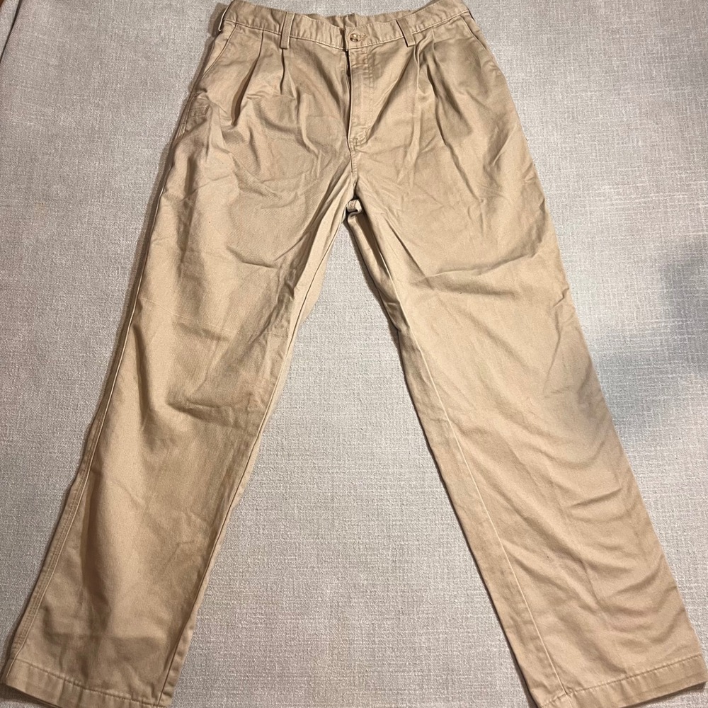 Carhartt‎ Mens Pleated Khaki Chino Pants 34x32 Relaxed Fit Workwear Casual
